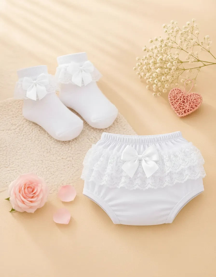Kit Calcinha Infantil Bunda Rica + Meia