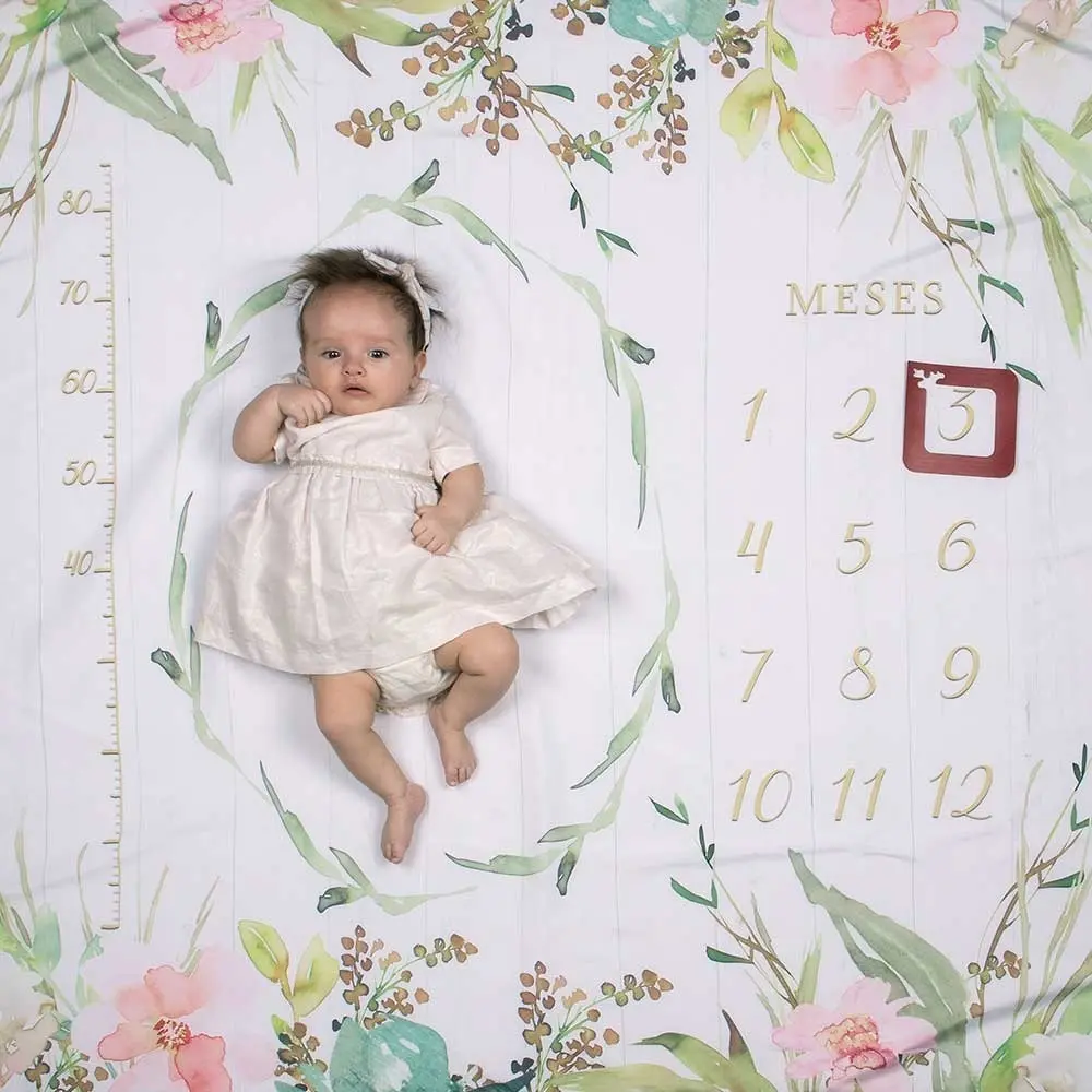 Cenário Tapete Mesversário Floral (lençol) Para Bebê - Alce