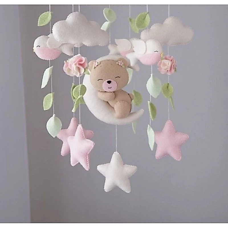 Móbile Urso soneca - Personalizado Musical e Giratório