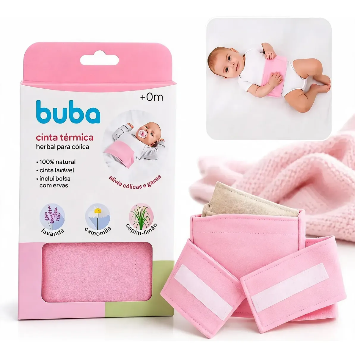 Cinta Térmica Herbal Para Cólica Dores Bebe Buba
