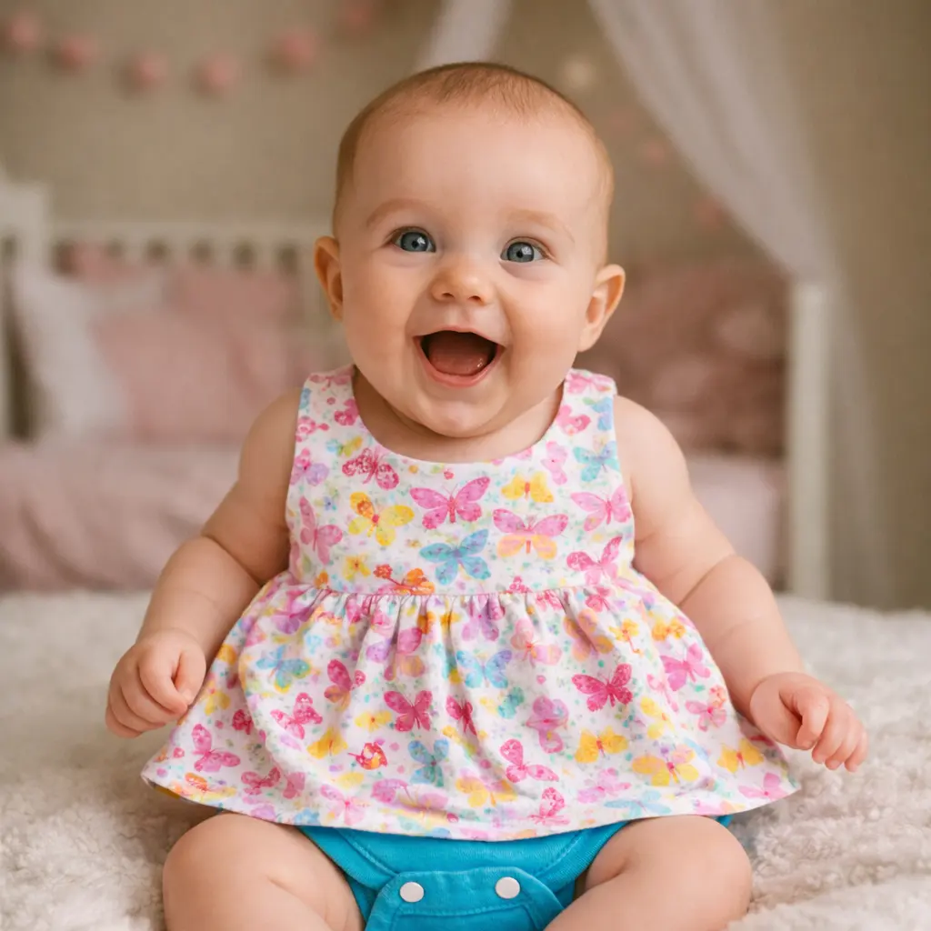 Body Estilo Vestido Bebê Menina 100% Algodão 0-3 Meses Verão